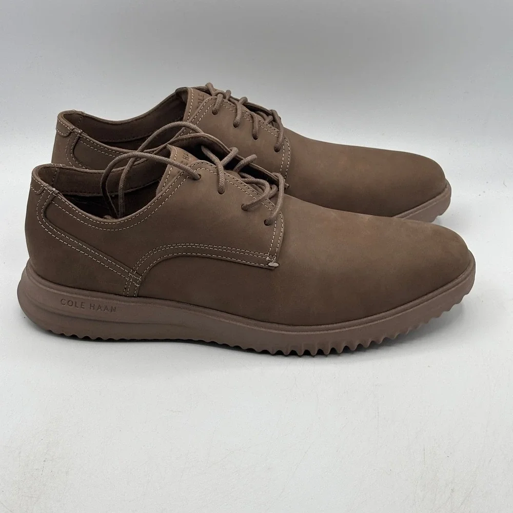 Cole Haan GRND+ Plain Toe Oxford Men 11.5 Brown Leather Lace Up C36934